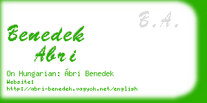 benedek abri business card
