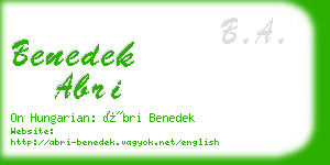 benedek abri business card